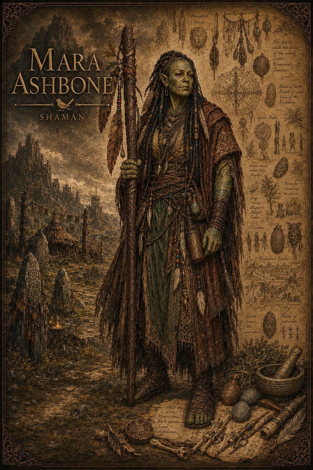 Mara Ashbone — orc shaman of the Thurak steppes in Songs of the Firstborn